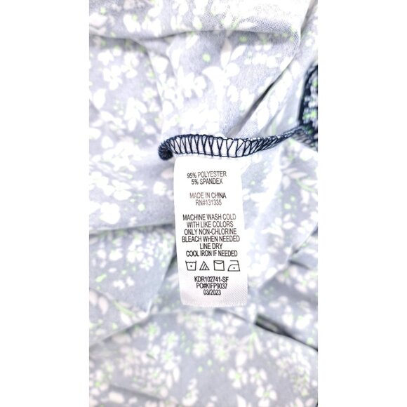 Nine Britton Lizzy Brushed Knit Dress Navy Floral Criss Cross Strap Size Large - Picture 5 of 10